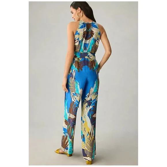 Ranna Gill | Linen Blend Halter Wide-Leg Jumpsuit w/ Pockets! | NWT - Picture 3 of 5